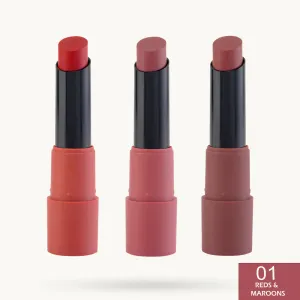 MARS 3 Matte Box Lipsticks Set (Reds & Maroons-01)